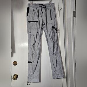 Forever 21 Men's Reflective Joggers Sz L NWT Gray/silver